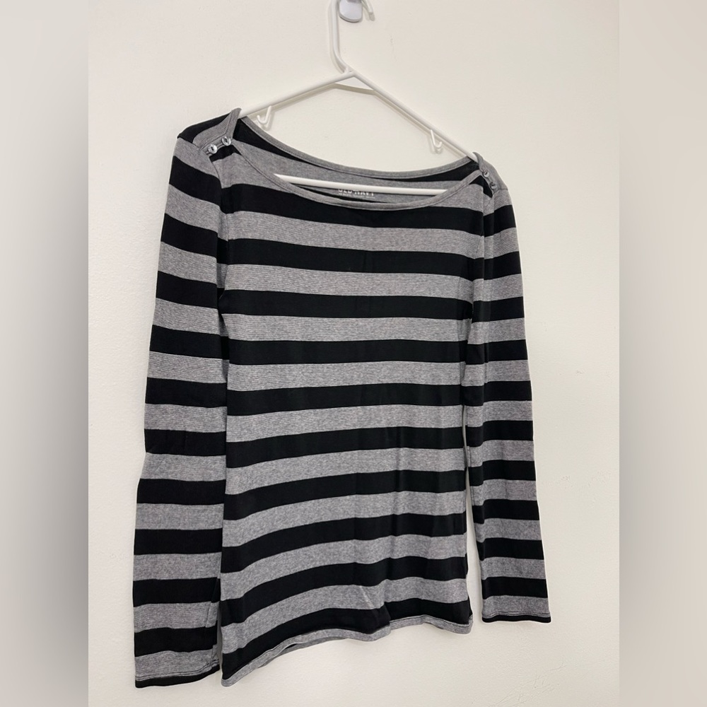Lightly Used Old Navy Long Sleeve T-shirt Wide Neck Striped - Women’s M